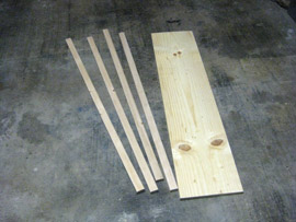 Cut the two 1" x 2" x 8' furring strips to get four 40" long pieces