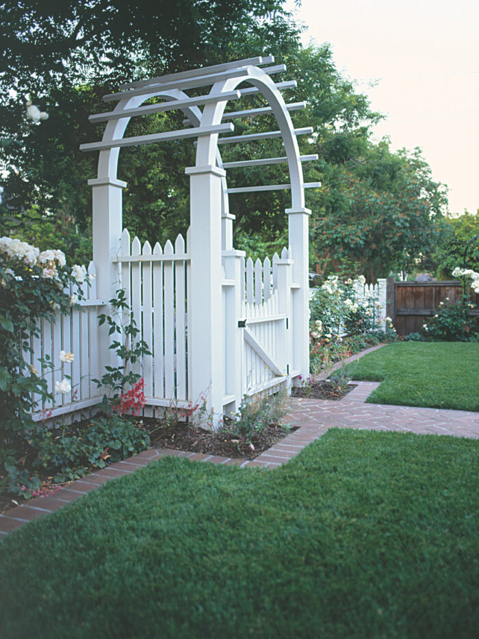 elegant garden entrance front-yard