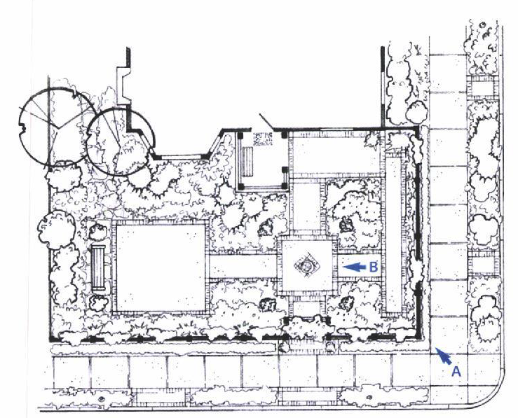 site plan for a front yard garden makeover