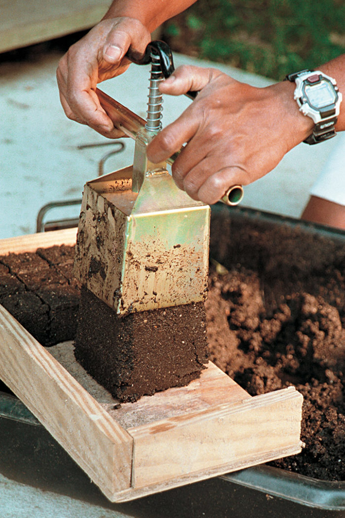 Soil blocks contain topsoil