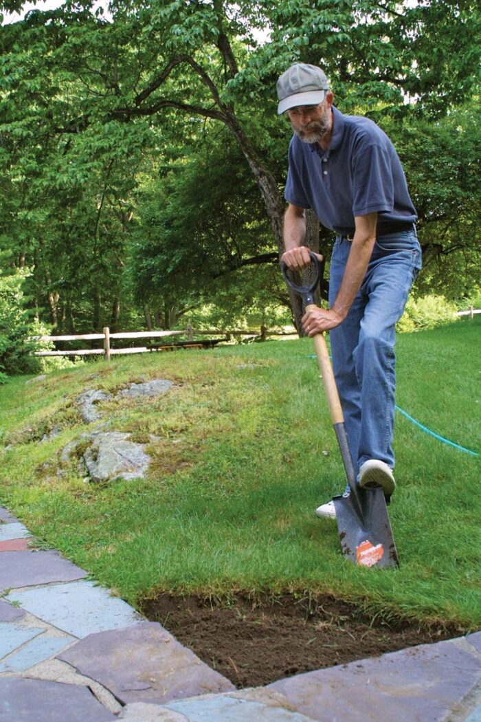 digging into the soil