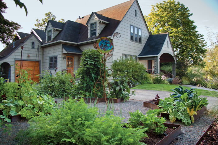 Vegetable garden store in front yard