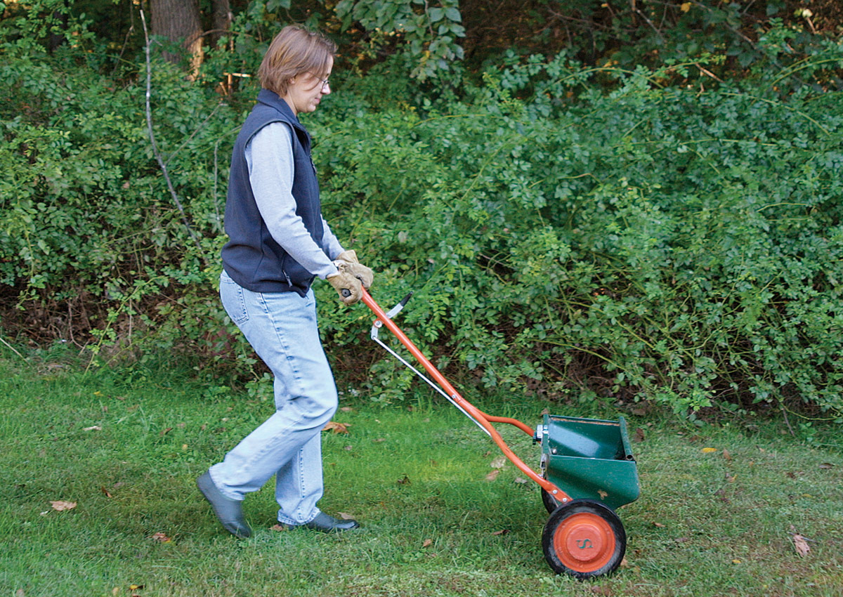 applying fertilizer with a spreader