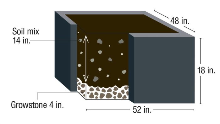 diagram of the raised bed dimensions