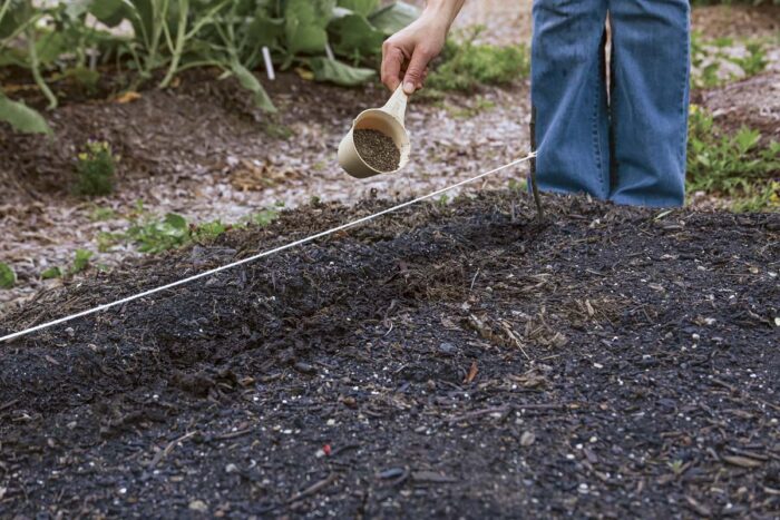 measure the amount of soil you're putting down