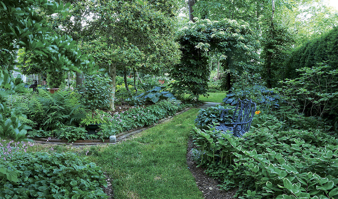 pathways and framing helps a small garden feel larger