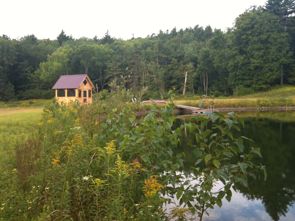 house located on a pond