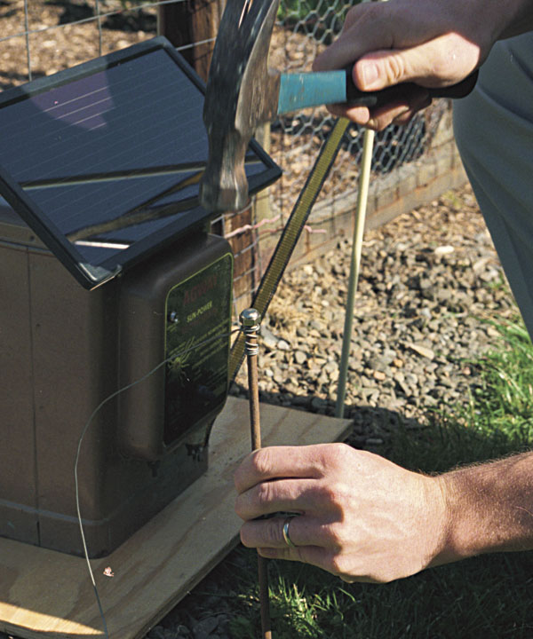 Hammer in adequate grounding rods, following the manufacturer's recommendations. 