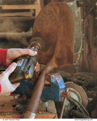 For a very heavy coat of rust, use a drill with a wire brush attachment