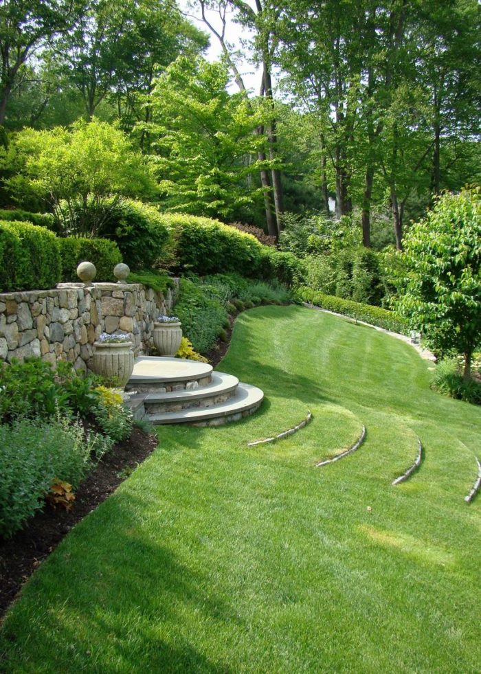 curved stone stairs