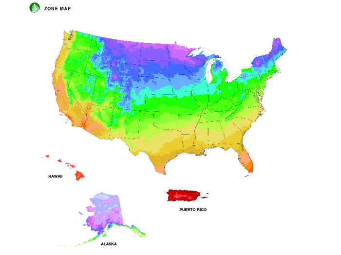 USDA Plant Hardiness Zone Map