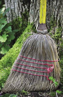 close up of a broom