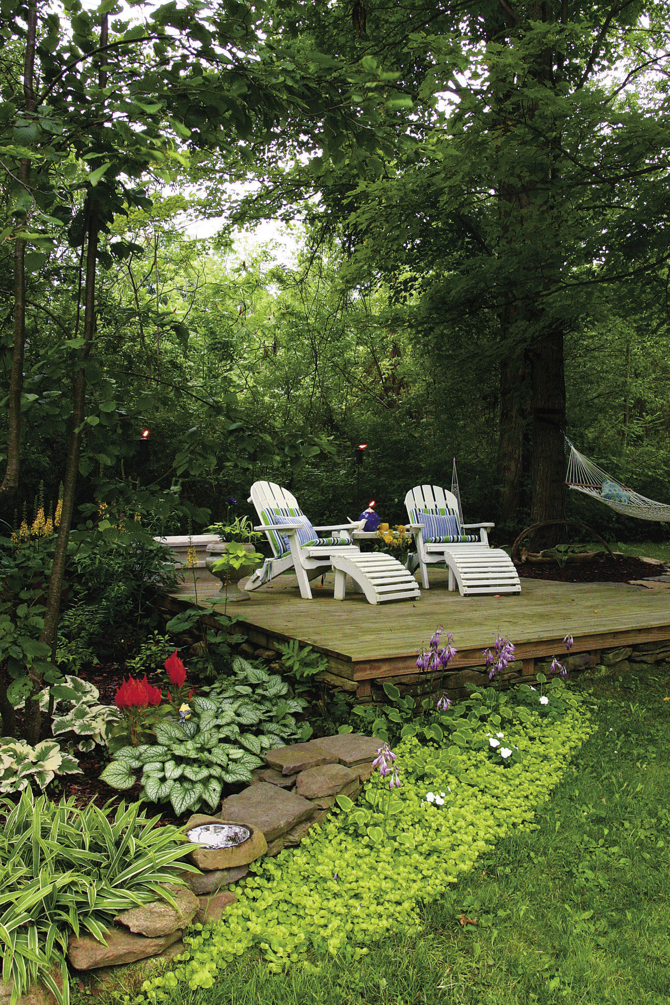 painting porches, decks, fences, and furniture a crisp, clean shade of white ties it all together.