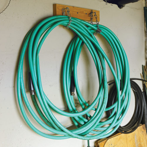 hoses hung on the wall