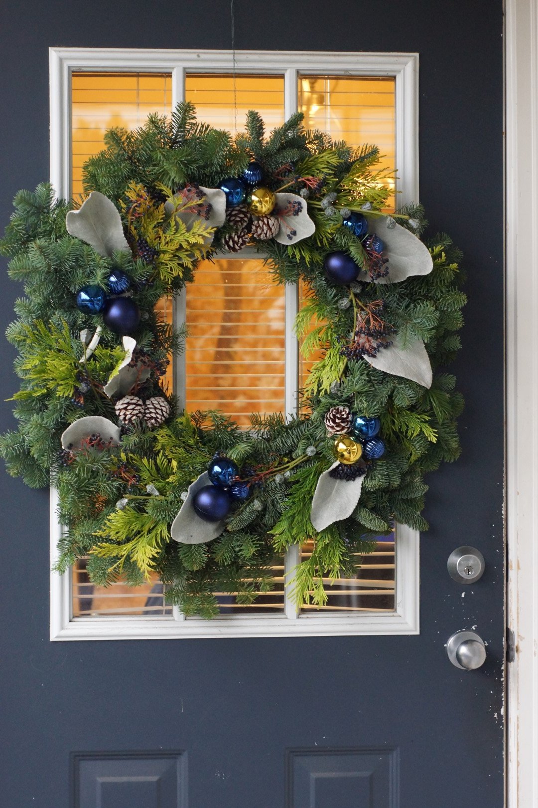 wreath with Senecio candicans