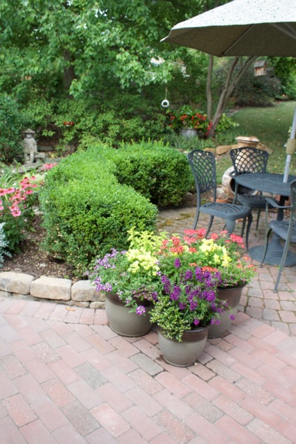 garden bed next to patio