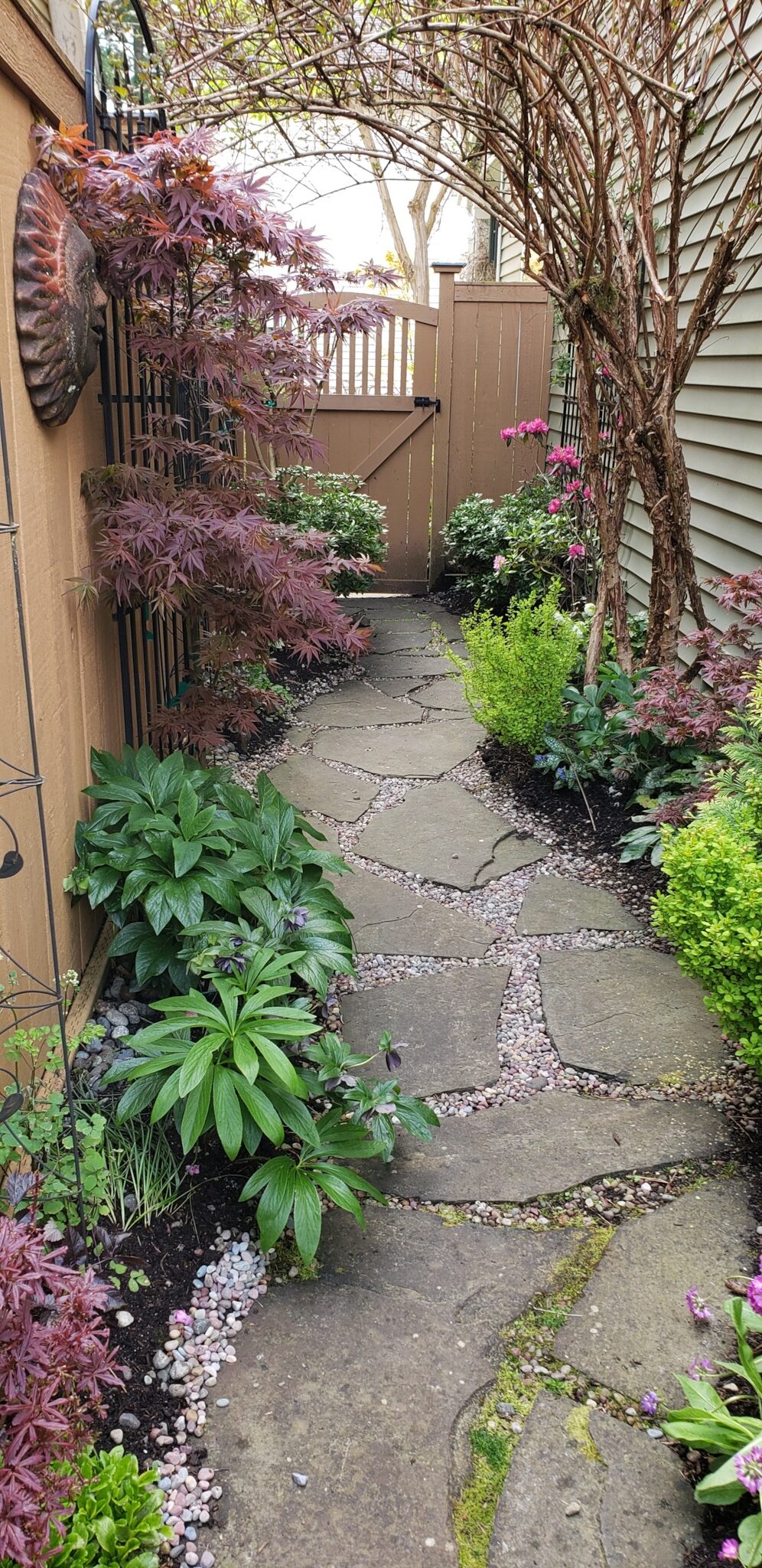 narrow garden space