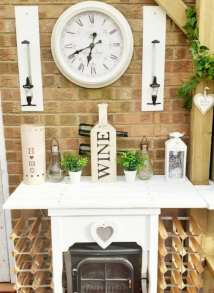 An old table turned into a bar