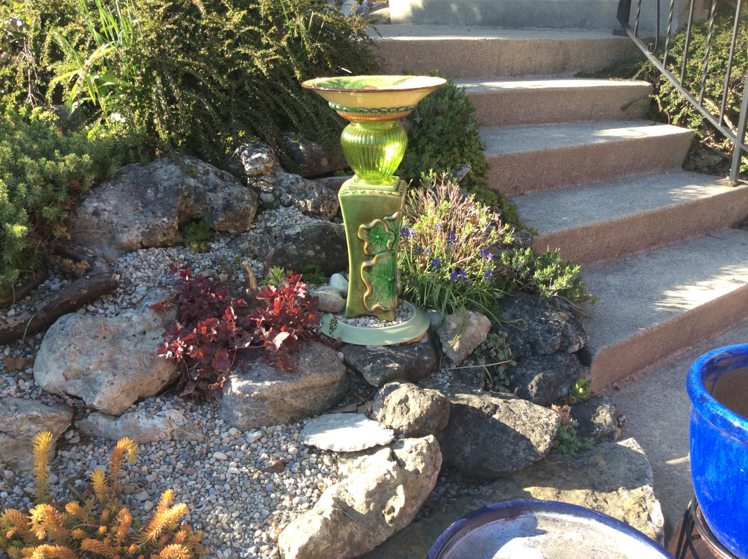 unique homemade birdbath