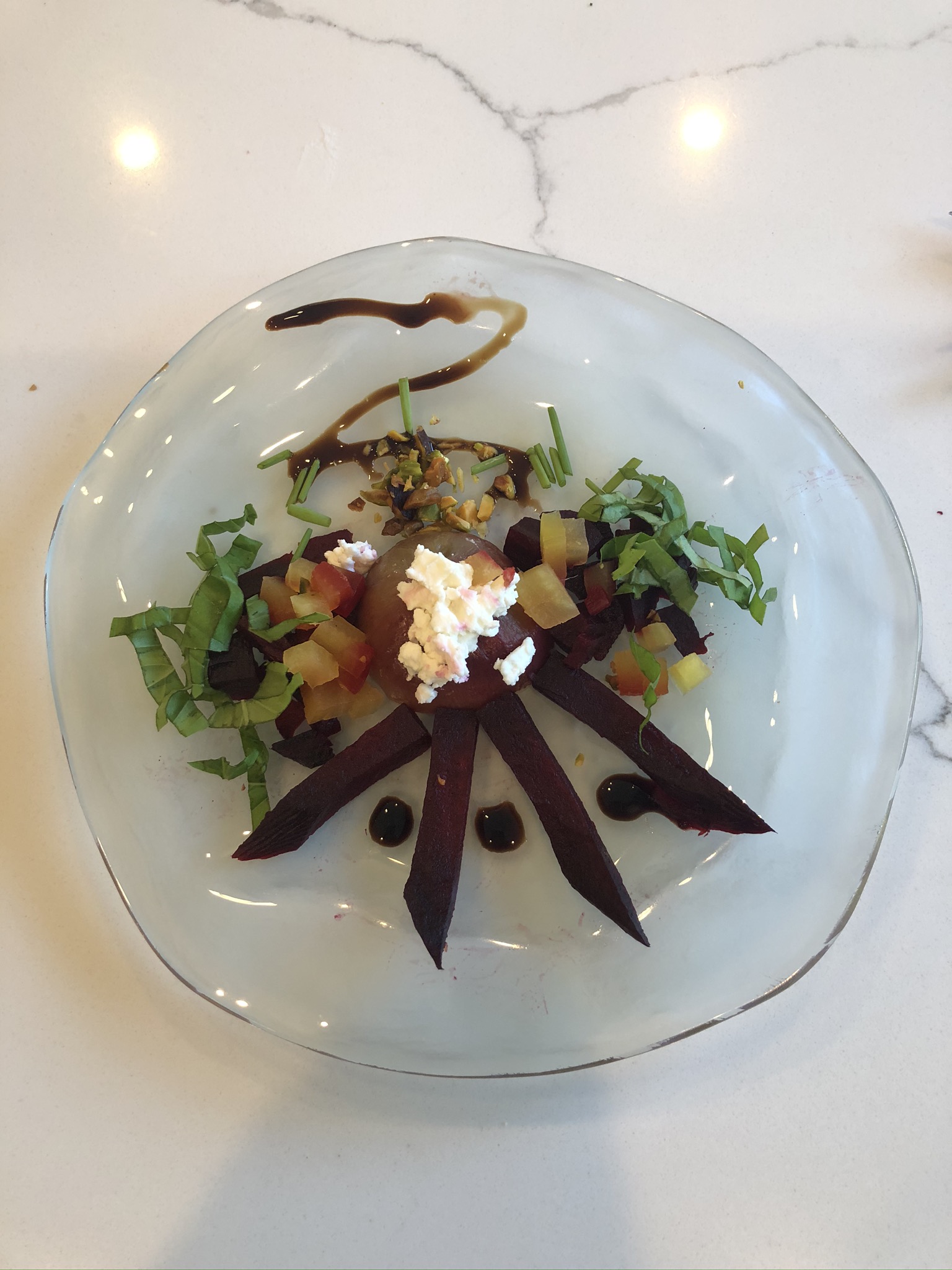 beet salad with herbs and cheese