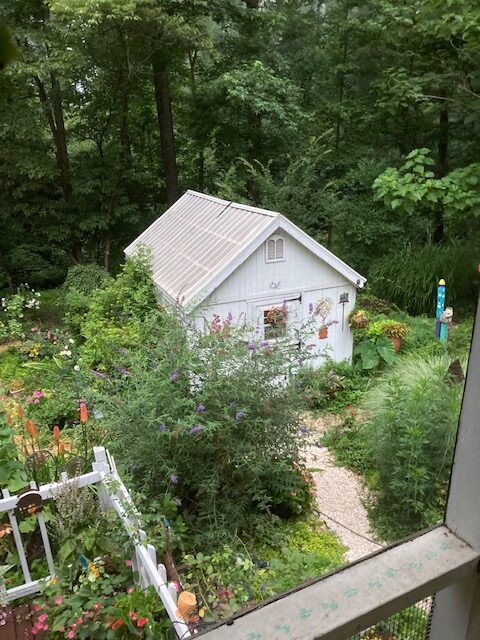 garden shed viewed from above