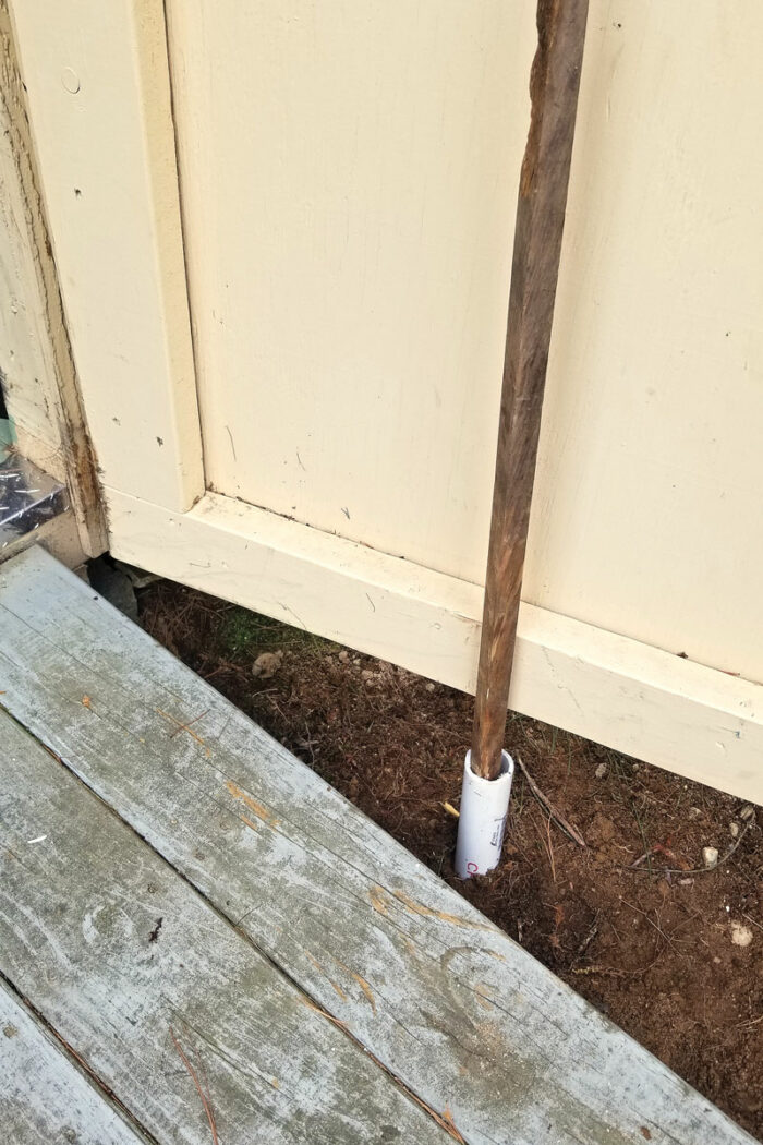 propping shed door open