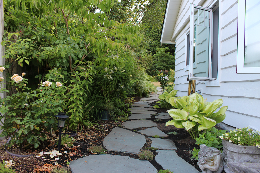 stone path down side yard