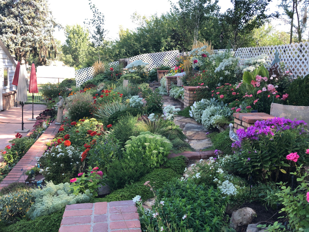 garden beds on a slope