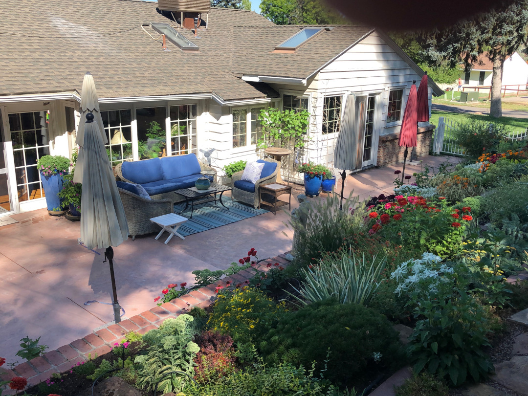 garden patio next to house