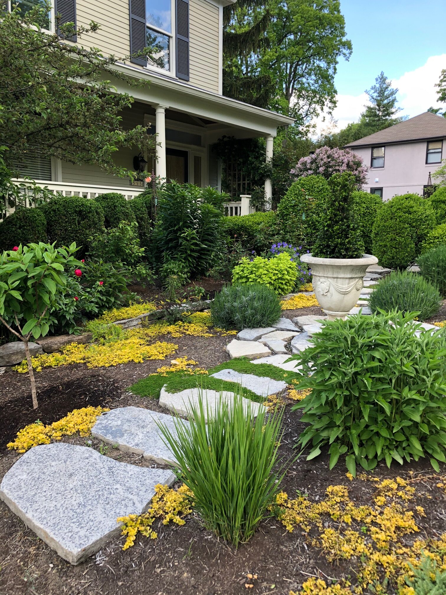 stone garden path in front yard