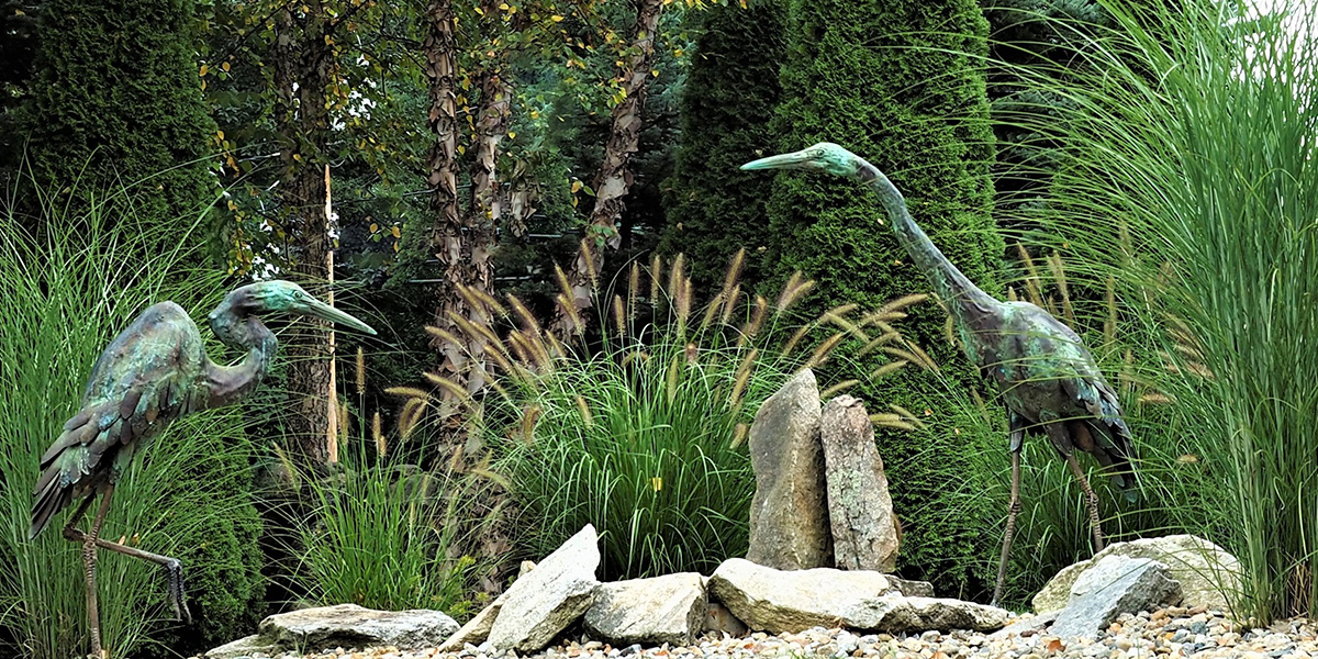 heron sculptures