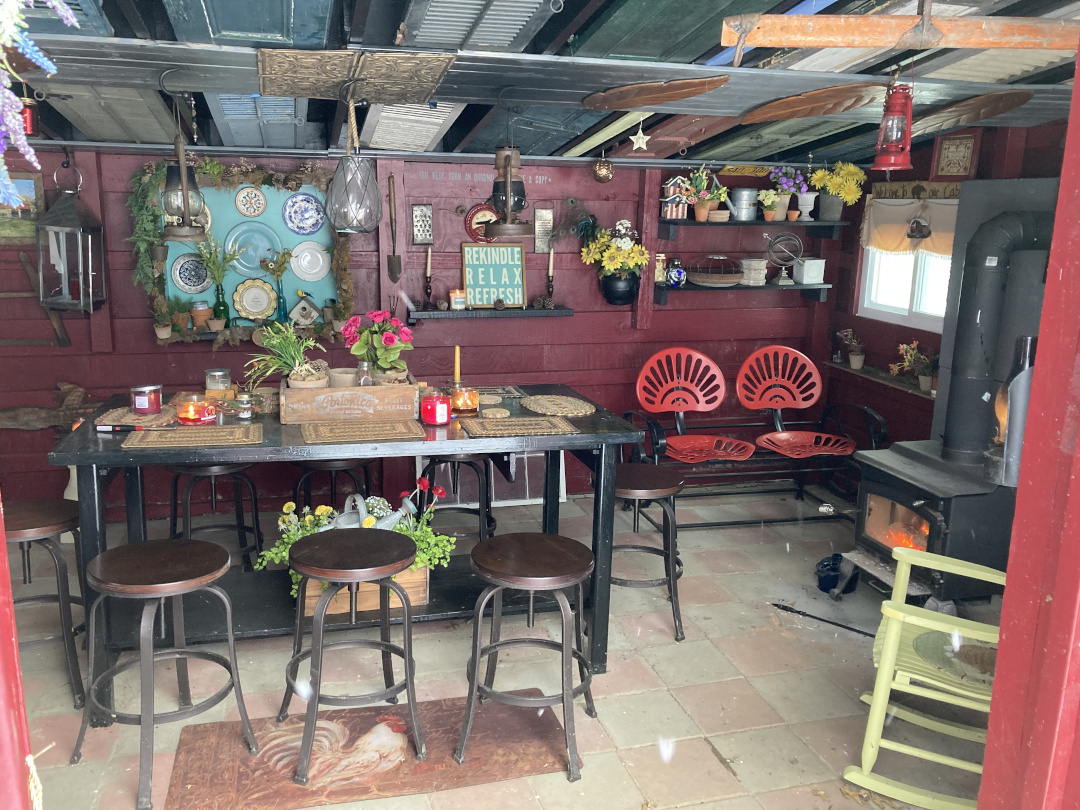 A literal garden room that Chuck made out of their old shed