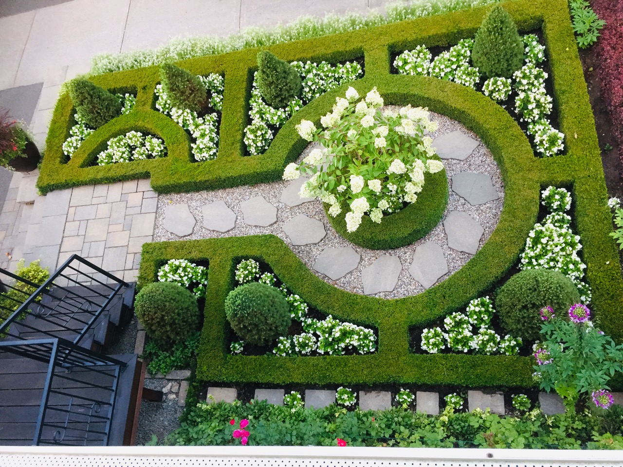 view of garden from above