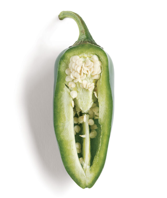 chile pepper cut open