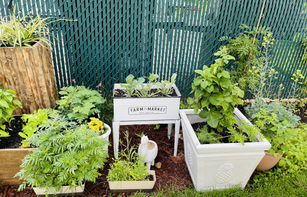 gardening containers of different heights