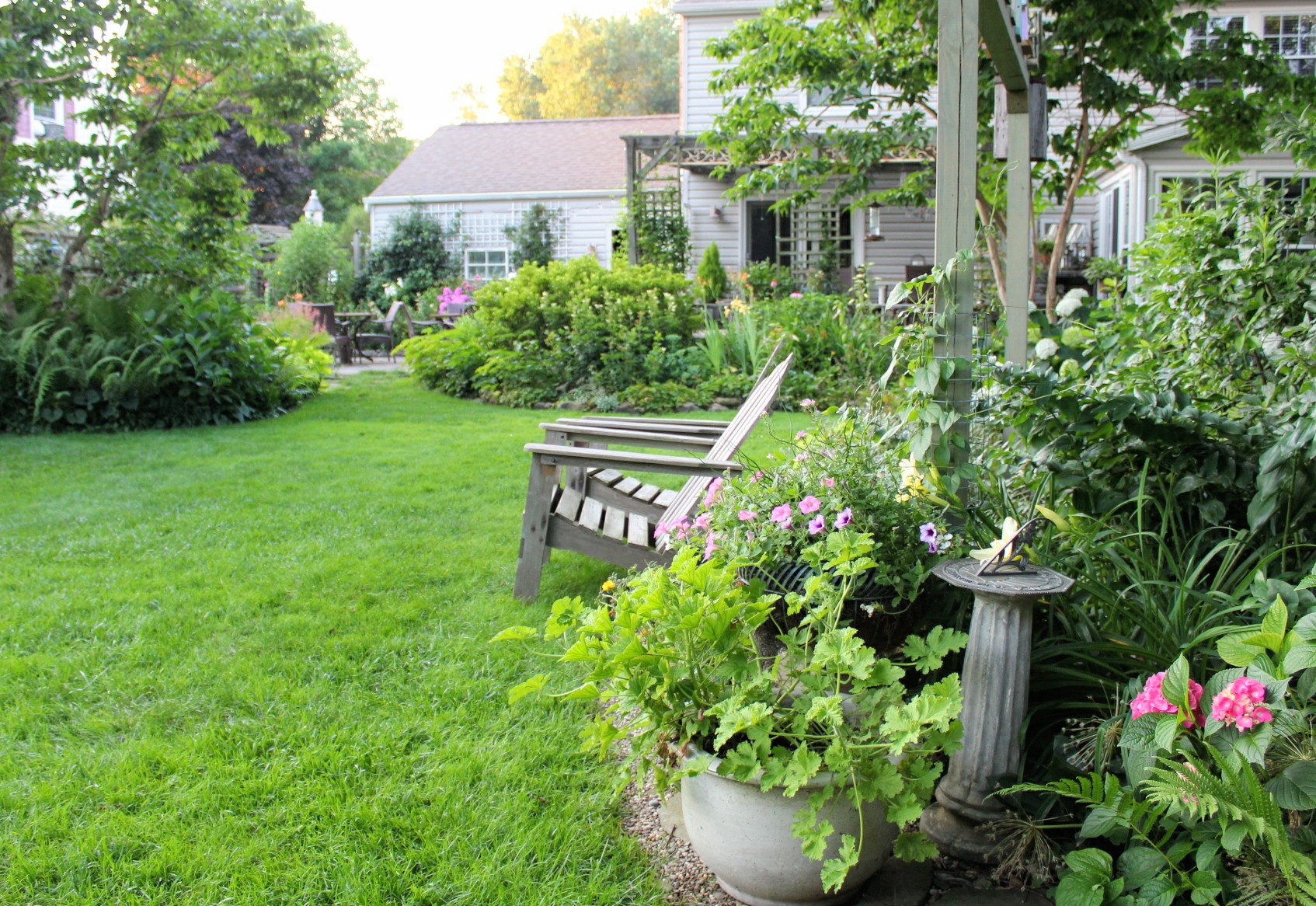 looking at the back of the house