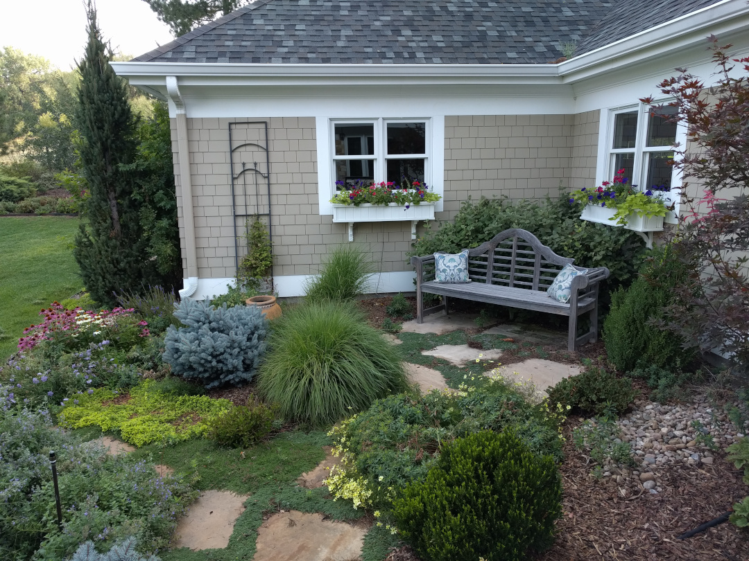 Courtyard garden off the patio