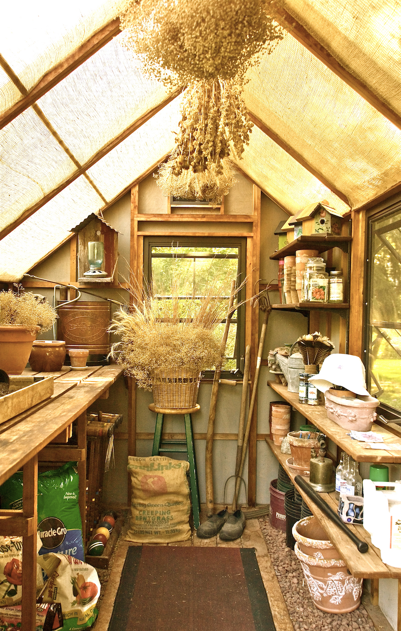 rustic potting shed