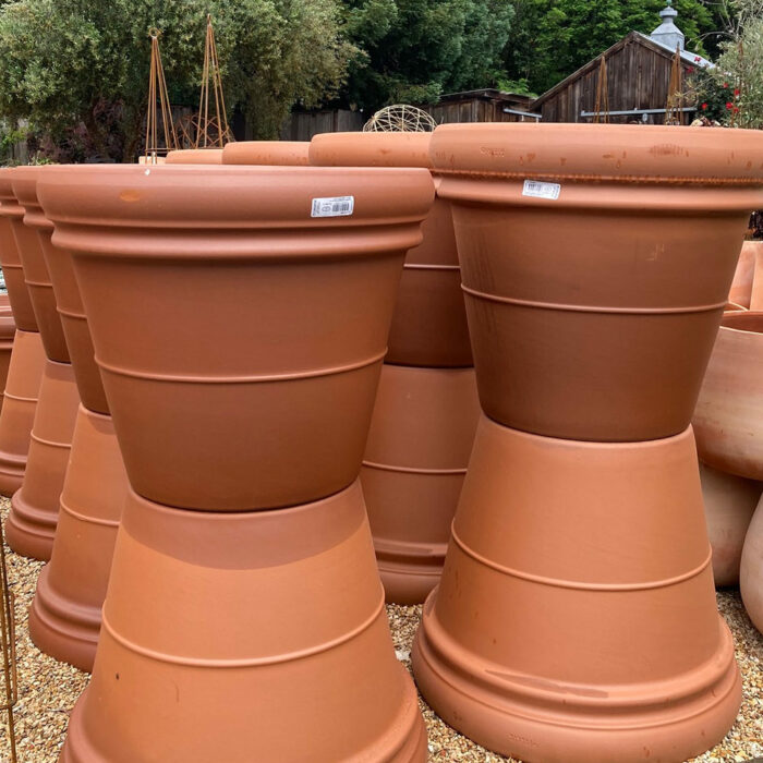 stacks of terra cotta pots