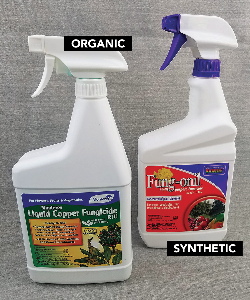 organic and synthetic spray bottle fungicide