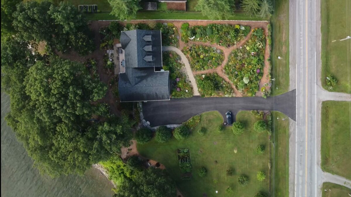 Aerial view of the garden