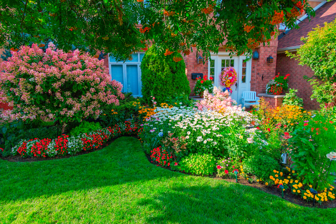 front yard garden bed perfectly edged