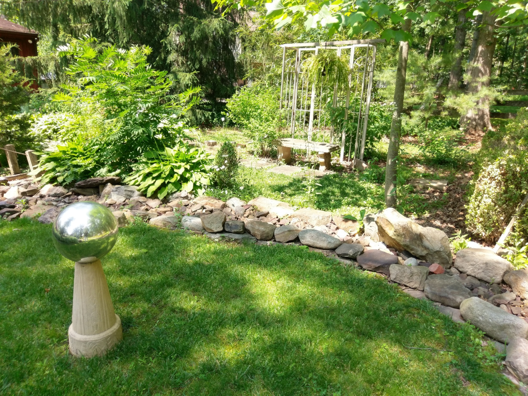 dry streambed in the garden