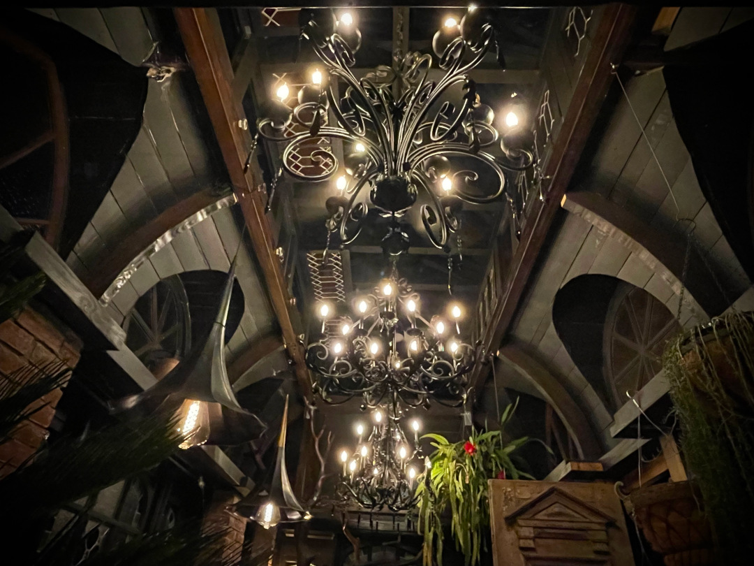 Chandeliers in the greenhouse