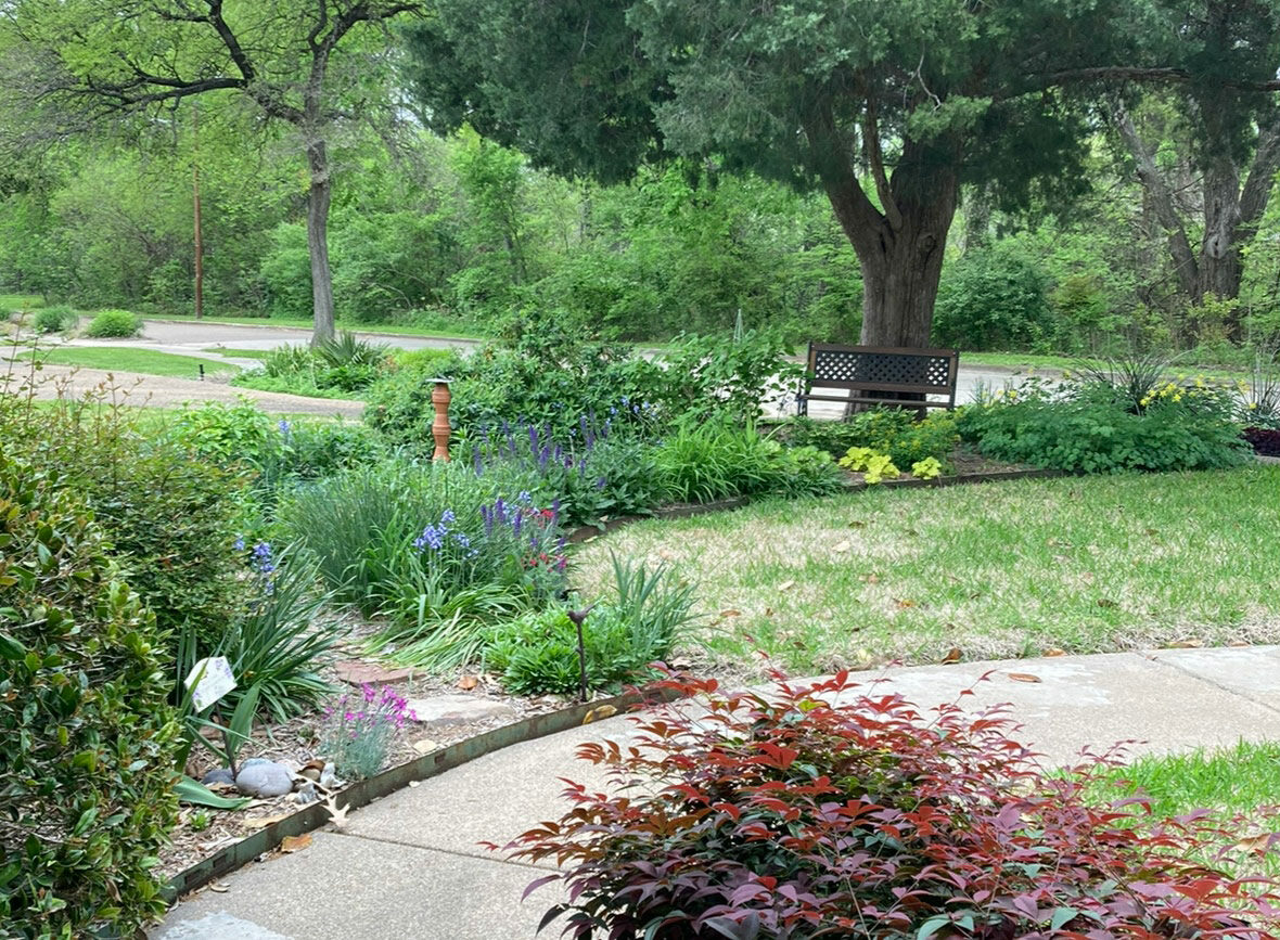 front yard garden in early spring