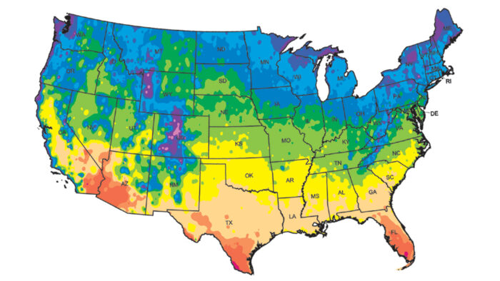 merican Horticultural Society heat zone map