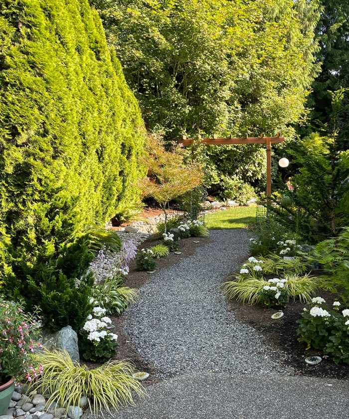 garden path leading to pergola