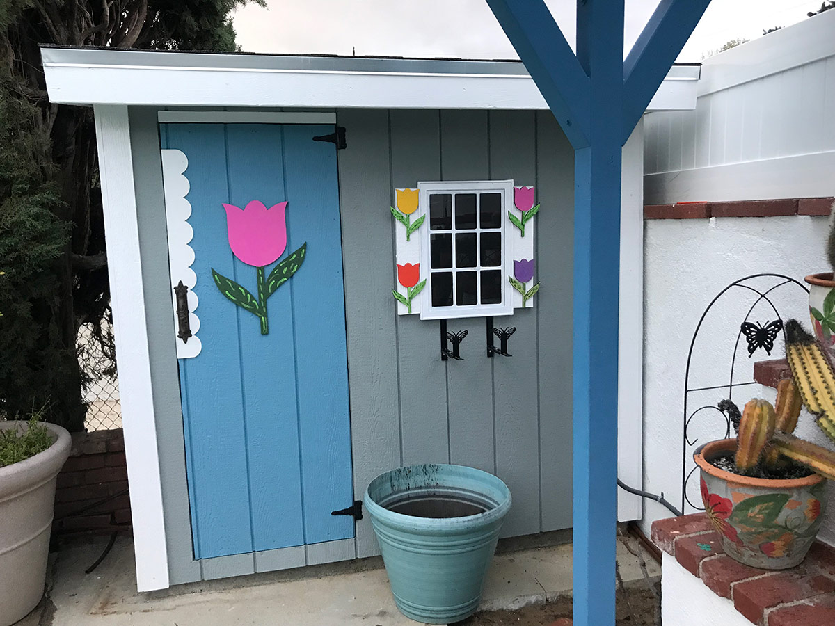 pool shed during renovation