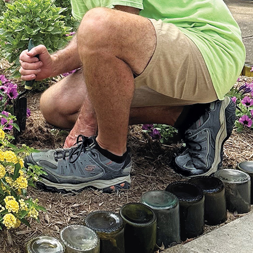 gardening in sneakers