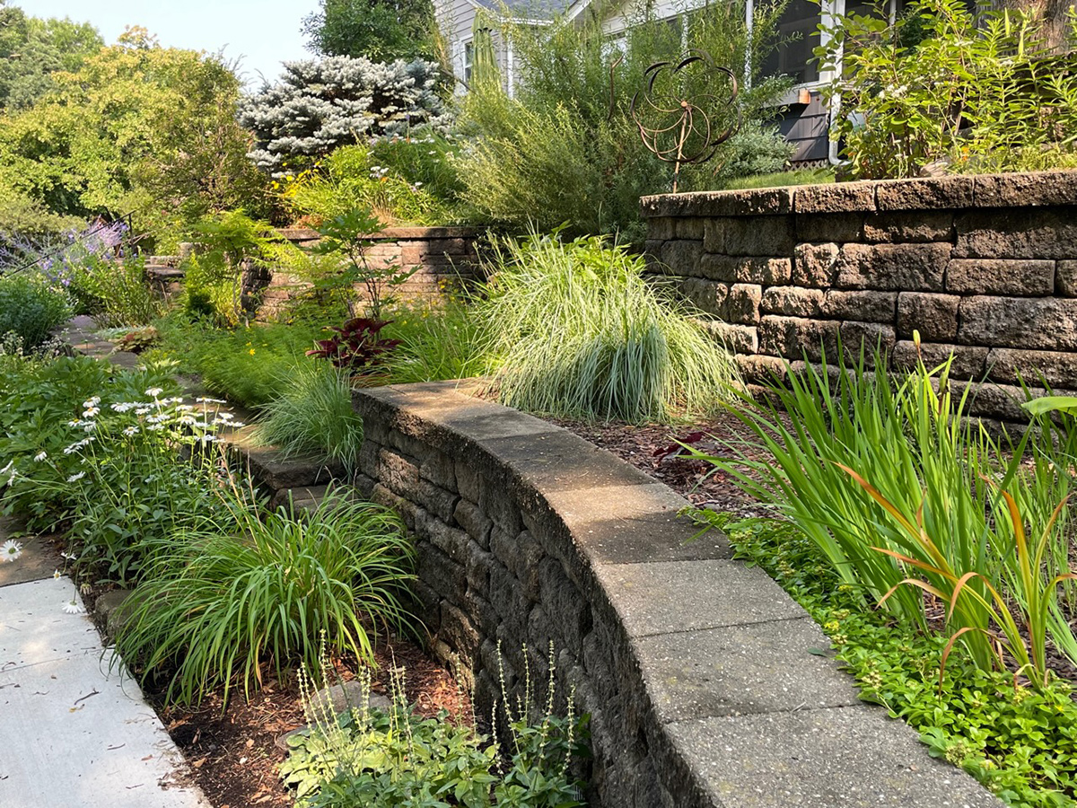 terraced front yard garden